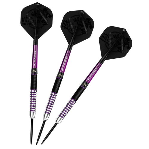 Šipky steel Mission James Hurrell Black PVD-Electro Purple 24g, 90% wolfram