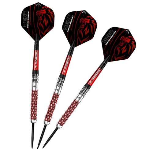 Šipky steel Mission Roman Benecký Black-Red PVD 22g, 90% wolfram
