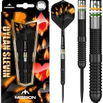 Šipky steel Mission Dylan Slevin Oceans Black Titanium 23g, 90% wolfram