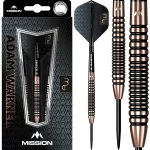 Šipky steel Mission Adam Warner Bronze Titanium 24g, 90% wolfram