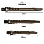 Násadky na šipky Mission Atom13 hliníkové, bronzové, střední 41mm