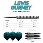 Sada steel šipek Mission Lewis Gurney 22g, 95% wolfram