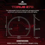 Osvětlení terče Mission Torus 270 s USB-C kabelem, bez stínů