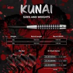 Šipky steel Mission Kunai 23g černé PVD 95% wolfram
