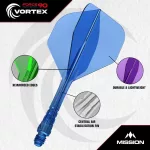 Mission Force 90 Vortex průhledné červené integrované No2 letky a střední násadky na šipky