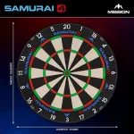 Sisalový terč Mission Samurai 4 - turnajová kvalita, černé žiletkové drátování
