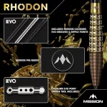 Šipky steel Mission Rhodon 21g 95% wolfram