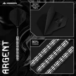 Šipky steel Mission Argent 22g 90% wolfram