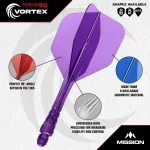 Mission Force 90 Vortex neon růžové integrované No6 letky a krátké násadky na šipky