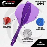 Mission Force 90 Vortex neon růžové integrované No2 letky a střední násadky na šipky