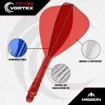 Mission Force 90 Vortex bílé integrované Kite letky a krátké násadky na šipky
