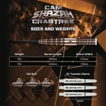 Šipky steel Mission Cam Crabtree V2 22g 95% wolfram