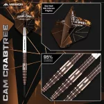 Šipky steel Mission Cam Crabtree V2 22g 95% wolfram