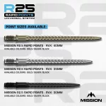 Náhradní hroty na šipky Mission R2.5 Rapid Points RVX stříbrné 40mm 3ks