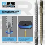 Náhradní hroty na šipky Mission R2.5 Rapid Points RVX stříbrné 40mm 3ks