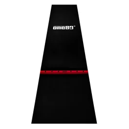 Pryžový koberec s hranicí hodu ONE80 300×60cm, černý