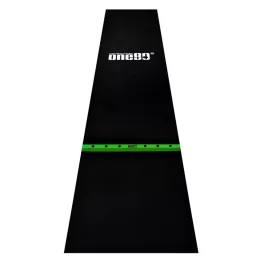 ONE80 Pryžový koberec před terč s dřevěnou hranicí hodu 62 cm, černo-zelený