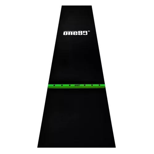 ONE80 Pryžový koberec před terč s dřevěnou hranicí hodu 62 cm, černo-zelený