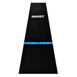 ONE80 Pryžový koberec před terč s dřevěnou hranicí hodu 62 cm, černo-modrý
