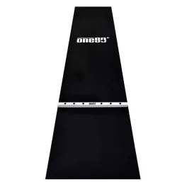 ONE80 Pryžový koberec před terč s dřevěnou hranicí hodu 62 cm, černo-bílý