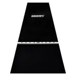 Pryžový koberec s bílou hranicí hodu ONE80 300×90cm, černý