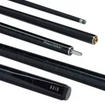 Snooker kulečníkové tágo PowerGlide Noir, dvoudílné sklovláknové, 144cm, 9,5mm