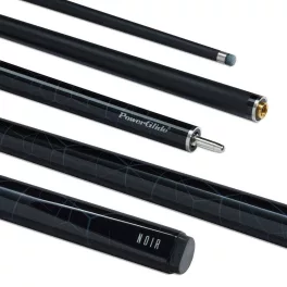 Snooker kulečníkové tágo PowerGlide Noir, dvoudílné sklovláknové, 144cm, 9,5mm