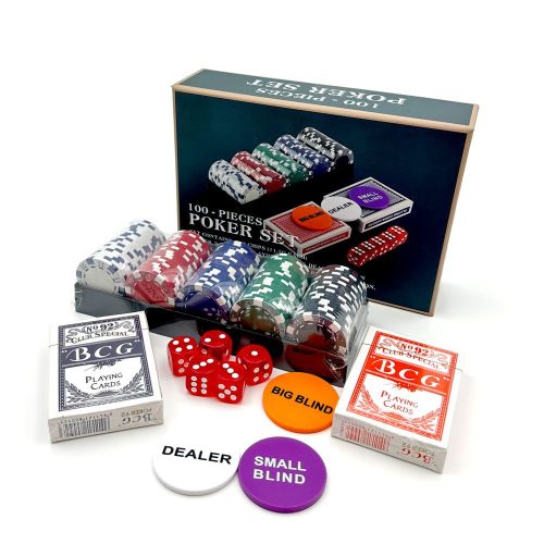 Cestovní poker set Travel, 100 ks neočíslovaných Dice žetonů