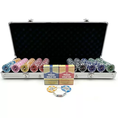 Poker set Laser design 500 ks, 11,5g očíslované žetony, hliníkový kufřík