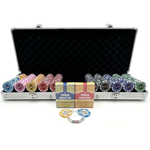 Poker set Laser design 500 ks, 11,5g očíslované žetony, hliníkový kufřík