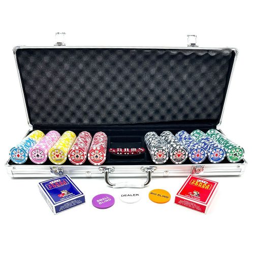 Poker set Royal design 500 ks, 11,5g očíslované žetony, hliníkový kufřík