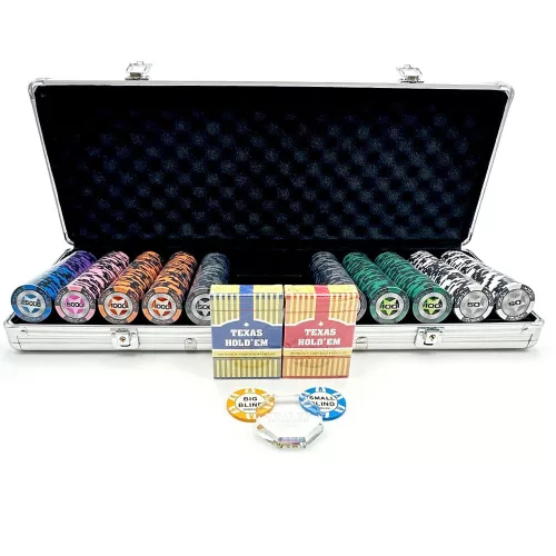 ProZona Poker set Star 500 ks, 13,5g očíslované žetony, hliníkový kufřík