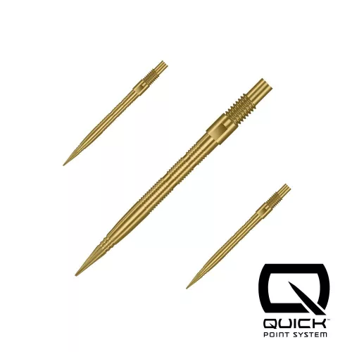 Hroty na šipky Harrows Quick Point Micro Grip zlaté 26mm 3ks