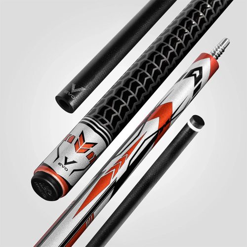 Pool kulečníkové tágo Rhino EVO Racing Red Race, dvoudílné s karbonovou špicí
