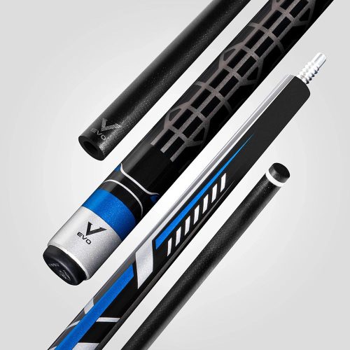 Pool kulečníkové tágo Rhino EVO Racing Velocity Blue, dvoudílné s karbonovou špicí