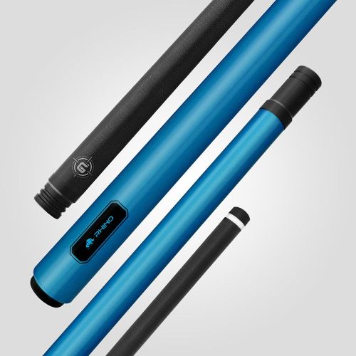 Pool kulečníkové tágo Rhino G-L Sky Blue, dvoudílné s karbonovou špicí