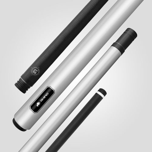 Pool kulečníkové tágo Rhino G-L Silver Metallic, dvoudílné s karbonovou špicí