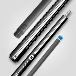 Pool kulečníkové tágo Rhino Nebula 2 Jet Black, dvoudílné s karbonovou špicí