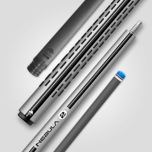 Pool kulečníkové tágo Rhino Nebula 2 Silver Metal, dvoudílné s karbonovou špicí