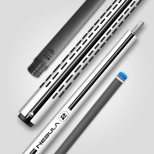 Pool kulečníkové tágo Rhino Nebula 2 Pure White, dvoudílné s karbonovou špicí
