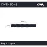 Sada steel šipek Red Dragon Fury 2 - 23g, 80% wolfram