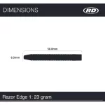 Šipky steel Red Dragon Razor Edge 23g, 85% wolfram