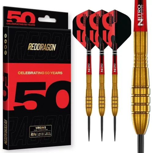 Šipky steel Red Dragon Darts 50 Years - Golden Virgin 5 24g 95% wolfram