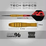 Šipky steel Red Dragon Darts 50 Years - Golden Virgin 5 24g 95% wolfram