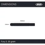 Sada steel šipek Red Dragon Fury 2 - 25g, 80% wolfram