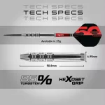 Šipky steel Red Dragon Darts 50 Years - Hexoset 3 25g 85% wolfram