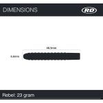 Sada steel šipek Red Dragon Rebel 23g, 90% wolfram