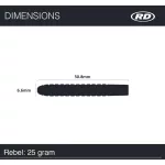 Sada steel šipek Red Dragon Rebel 25g, 90% wolfram