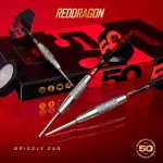 Šipky steel Red Dragon Darts 50 Years - Grizzly 2 24g 90% wolfram