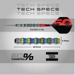 Šipky steel Red Dragon Darts 50 Years - Shockwaves 26g, 90% wolfram